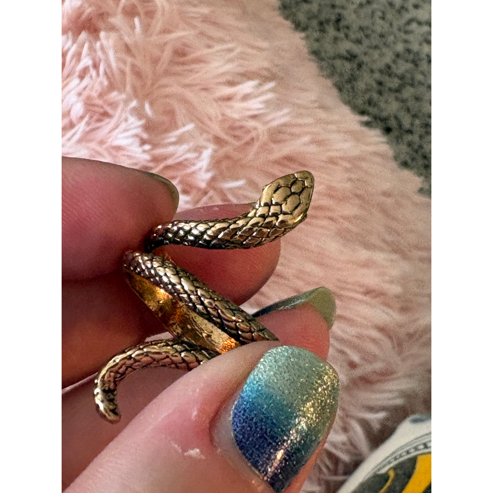 Ellie Vail Chic Gold Snake Wrap Cocktail Ring - Boho - Picture 6 of 8